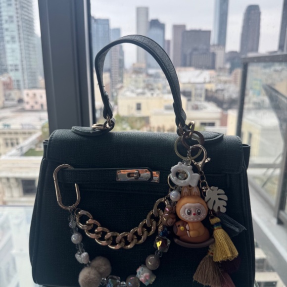 Mini Satchel Bag with Custom Purse Chains and Charms - Picture 4 of 10